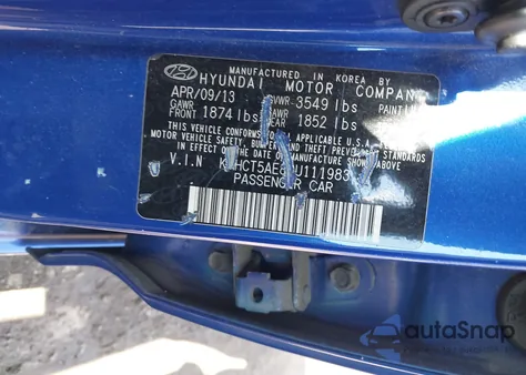 2013 Hyundai Accent Gs from USA, damaged, VIN KMHCT5AE8DU111983